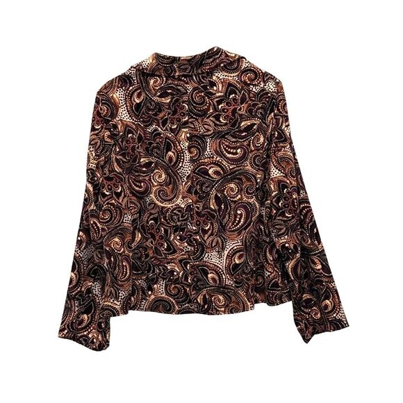 Requirements Paisley Jacket Blazer Brown Gold Size XL 3 Buttons Vintage 90s - Picture 2 of 5